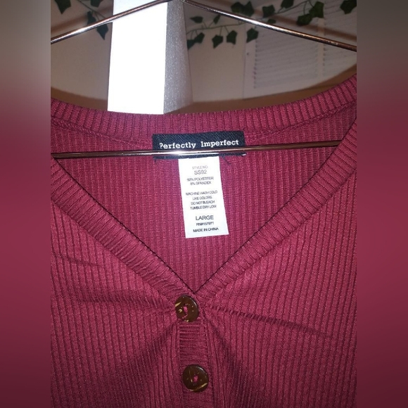 Perfectly Imperfect Burgundy Long Sleeve - Picture 2 of 2